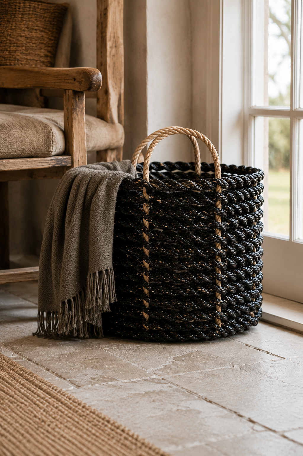 Lobster Basket: Large Handwoven Cornish Storage Basket