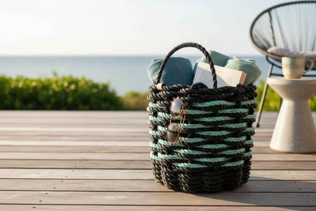 Medium Repurposed Fishing Rope Basket