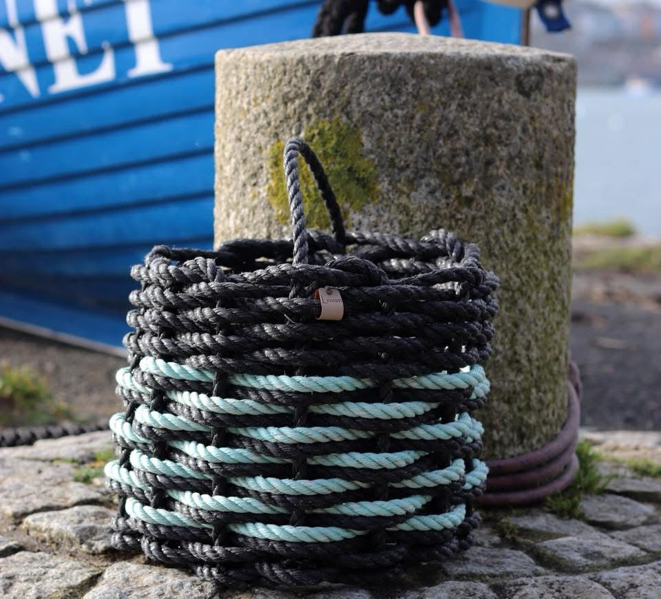 Small Repurposed Fishing Rope Basket