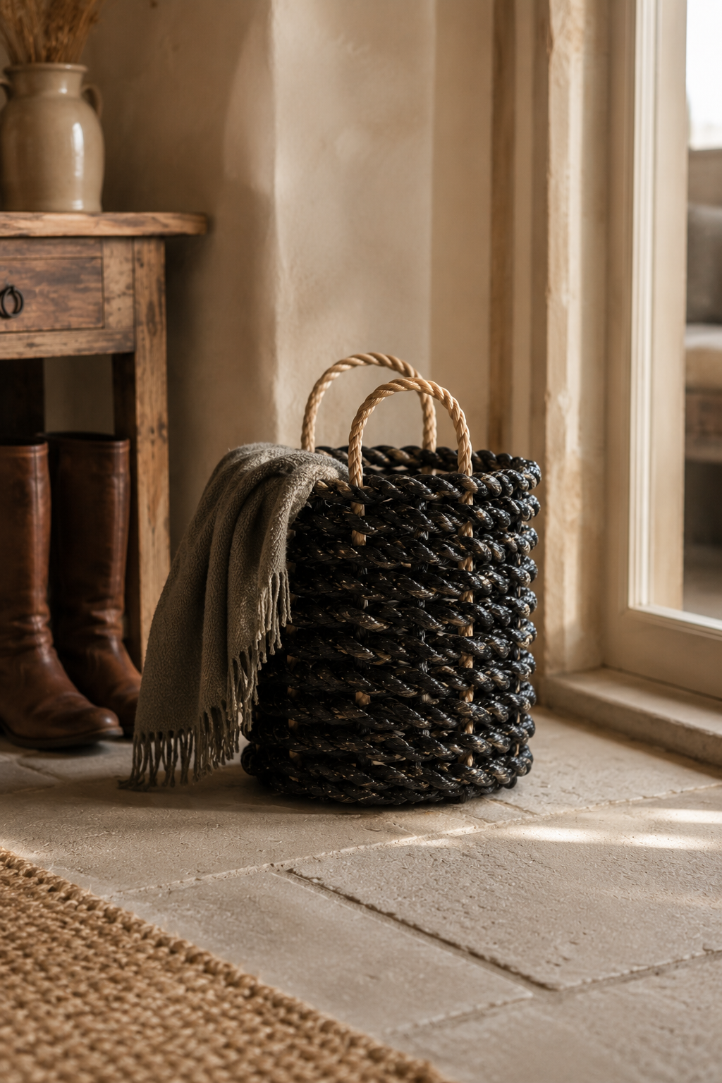 Crab Basket:  Medium Handwoven Cornish Storage Basket