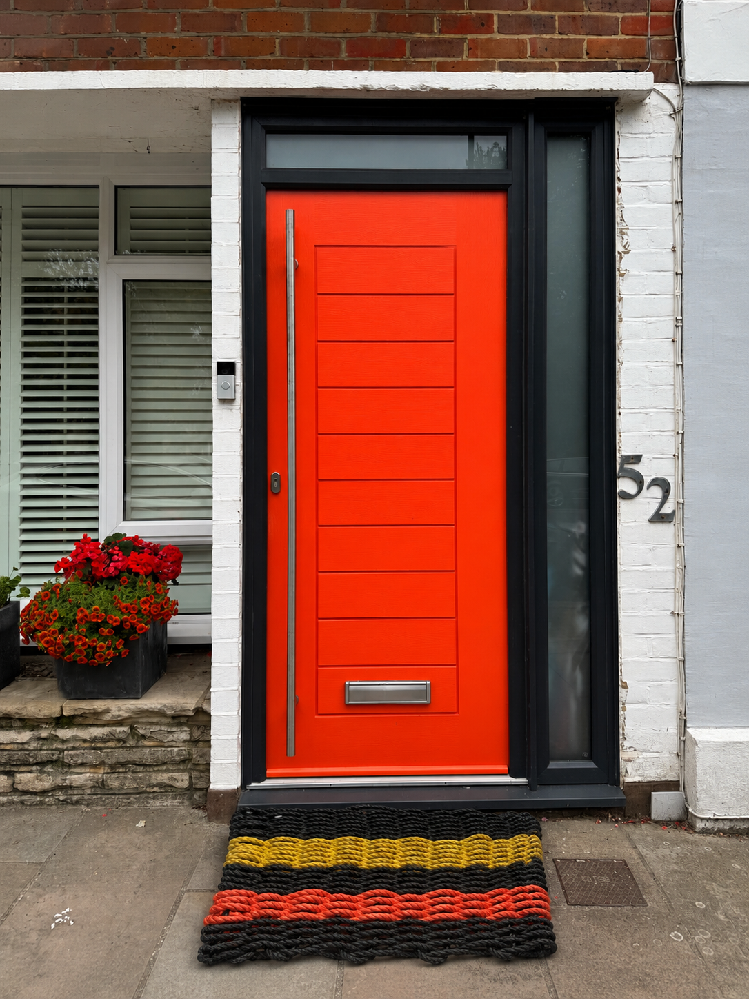 Newquay Fleet Door Mat – Harbour Yellow & Lobster Orange