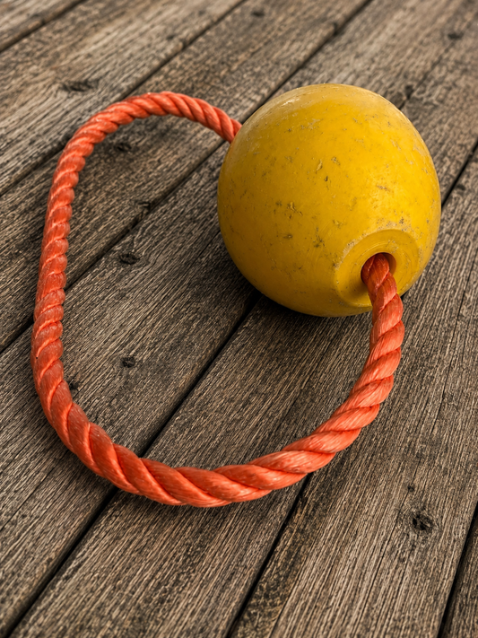 Dorn A’n Mor Dog Toy | Yellow Float & Harbour Orange Rope