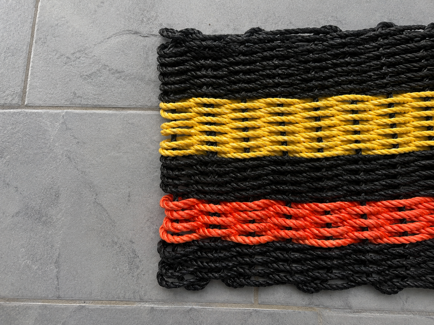Newquay Fleet Door Mat – Harbour Yellow & Lobster Orange