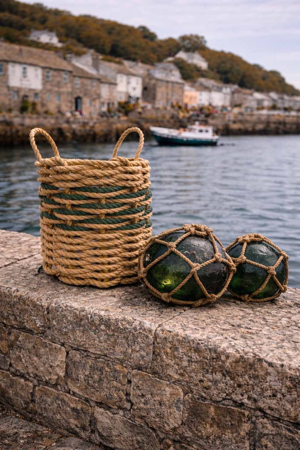 Medium Crab Basket – Sand & Harbour Green