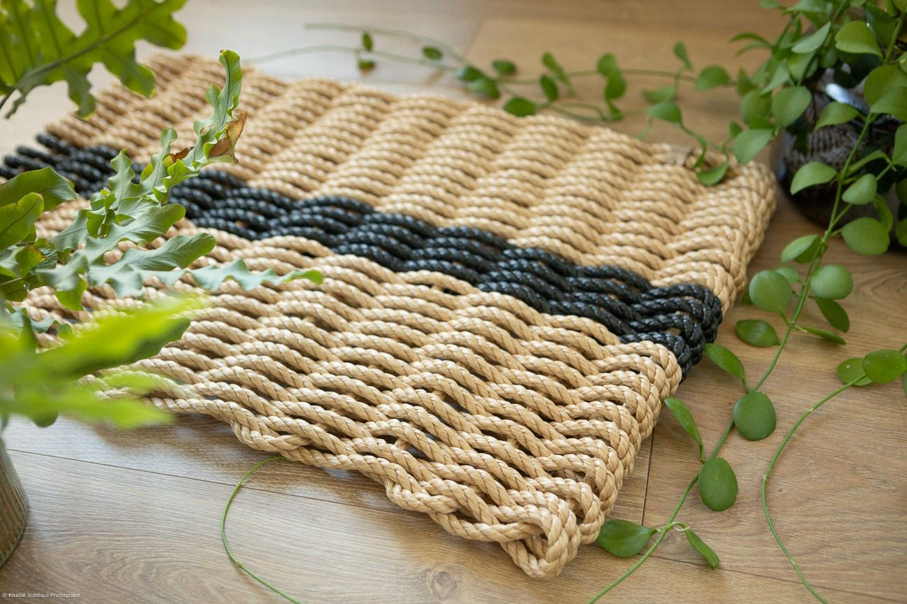 Hardwearing, handwoven rope doormat, Lovan Cornwall.

