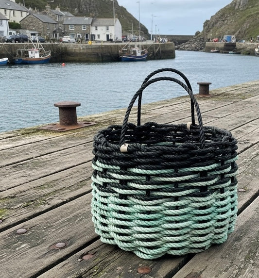 Atlantic Large Repurposed Fishing Rope Basket