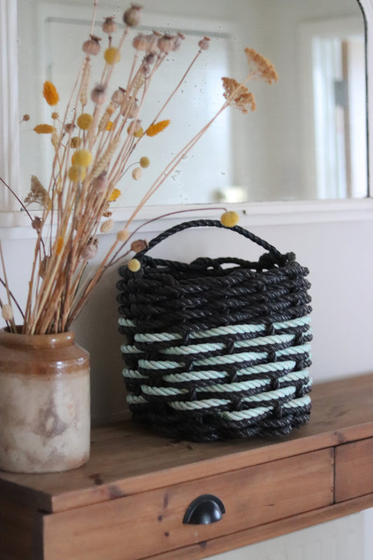 Small Repurposed Fishing Rope Basket