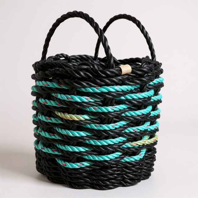 Medium Repurposed Fishing Rope Basket