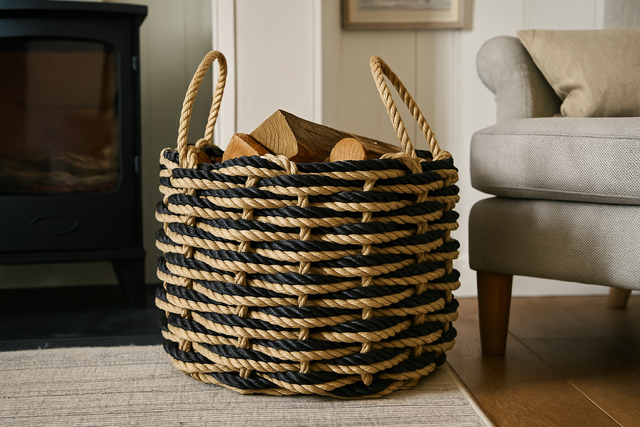 Crab Basket:  Medium Handwoven Cornish Storage Basket